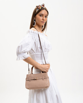 Gianni Notaro Бежева шкіряна сумка Dollaro 235DOLLAROORO