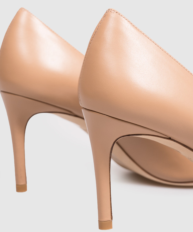 Stuart Weitzman Бежевые кожаные туфли STUART POWER SK328 изображение 5