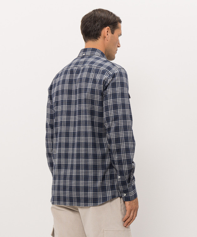 Brunello Cucinelli Синяя рубашка в клеточку MY6553059 изображение 4