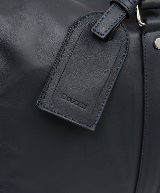 Doucal's Синяя кожаная дорожная сумка с тиснением логотипа DB002303UT284 изображение 4