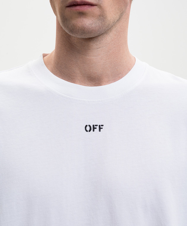 Off-White Белая футболка с эмблемой 3D Spray Arrow 44MAA120S26J00I изображение 5