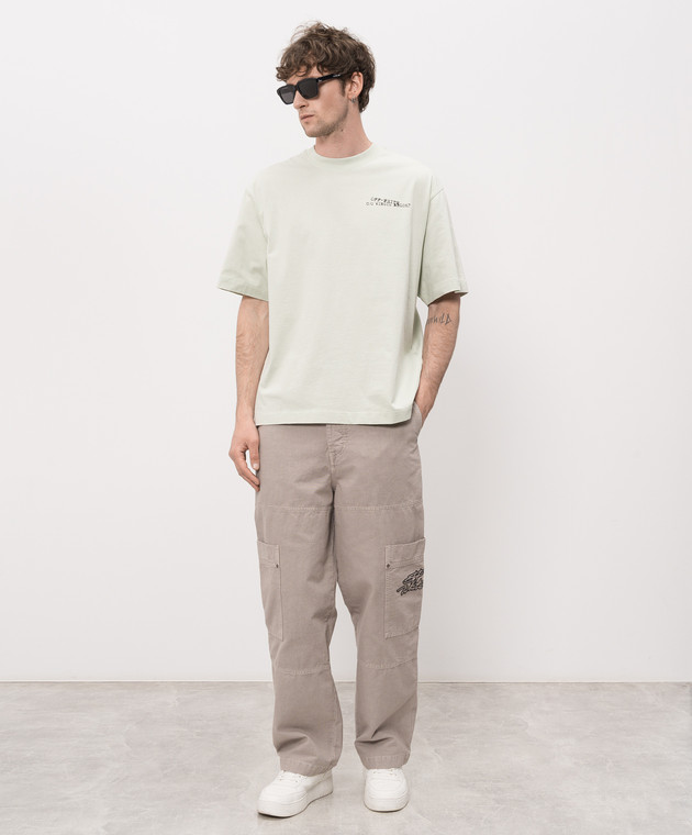 Off-White Зеленая футболка Type Arrow 44MAA120S26J00S изображение 2