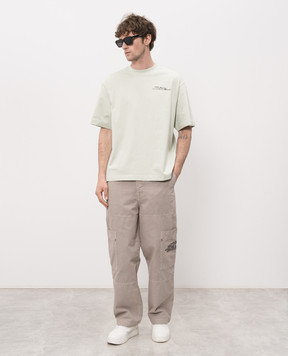 Off-White Зеленая футболка Type Arrow 44MAA120S26J00S