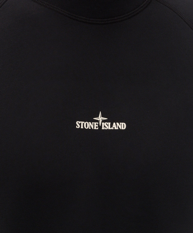 Stone Island Чорний світшот з принтом логотипа L2S156100008S0466 зображення 5