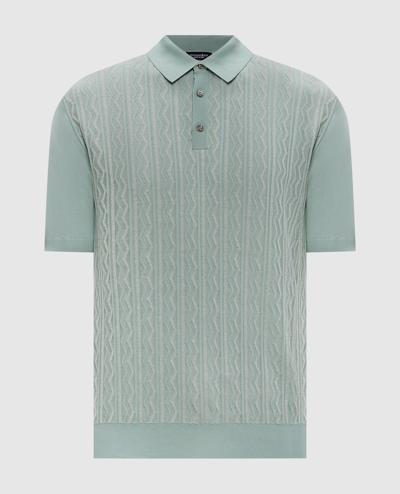 

Зеленое поло с шелком в узоре, Зеленый, Поло