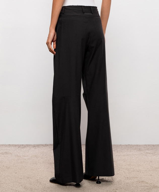 Maison Margiela MM6 Темно-серые брюки в полоску S62KB0274MTN198 изображение 4