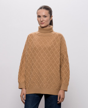 Max Mara Коричневый свитер BAMBOLA из шерсти и кашемира MXMBAMBOLA