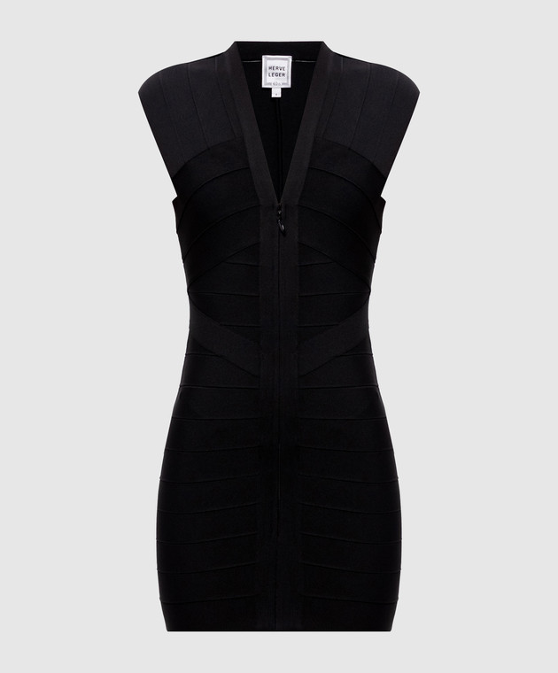 Herve Leger Черное платье мини Champagne 46HLFT8571183