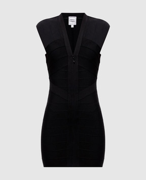 Herve Leger Черное платье мини Champagne 46HLFT8571183
