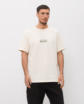 Riotdivision Бежева футболка Plague з принтом RDPLGDWNTS