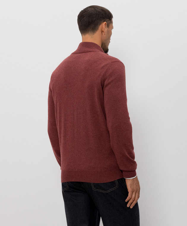 Brunello Cucinelli Бордовий кардиган з кашеміру M2200106 зображення 4