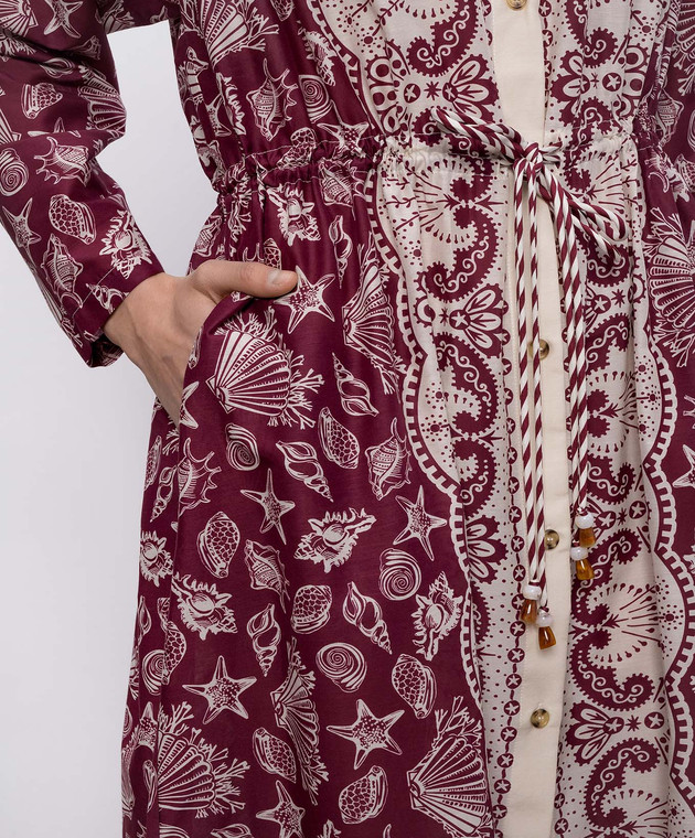 MANTERO 1902 Бордова сукня Camille з шовком 0228A0159G0879R зображення 4