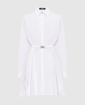 Versace Біла сукня-сорочка з мереживом 10226201A13878