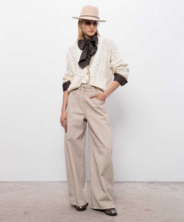 Brunello Cucinelli Коричнева сорочка з ланцюжком моніль MP091M3A46 зображення 2