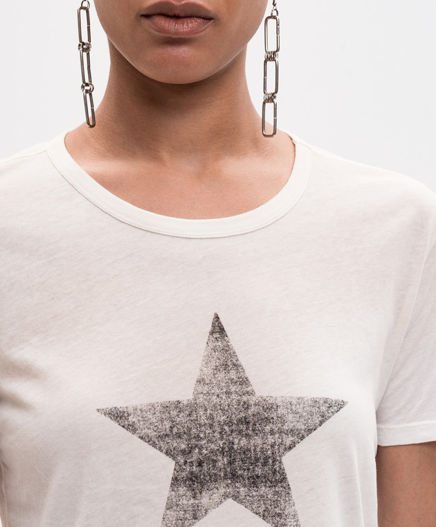 Ann Demeulemeester Футболка цвета айвори с принтом B0013924FA740 изображение 5