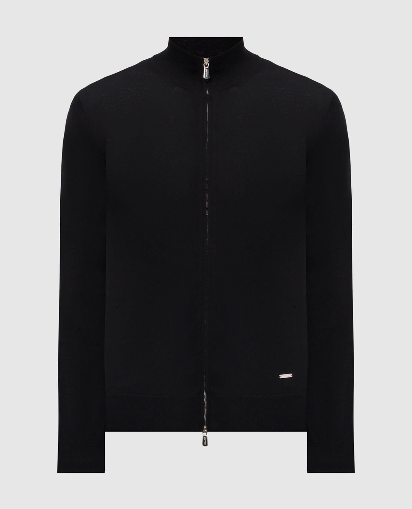 Черный кардиган с шелком