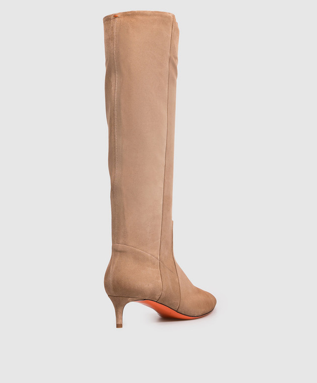 Santoni Замшевые сапоги бежевого цвета WSLQ72436HI2SAEA изображение 3