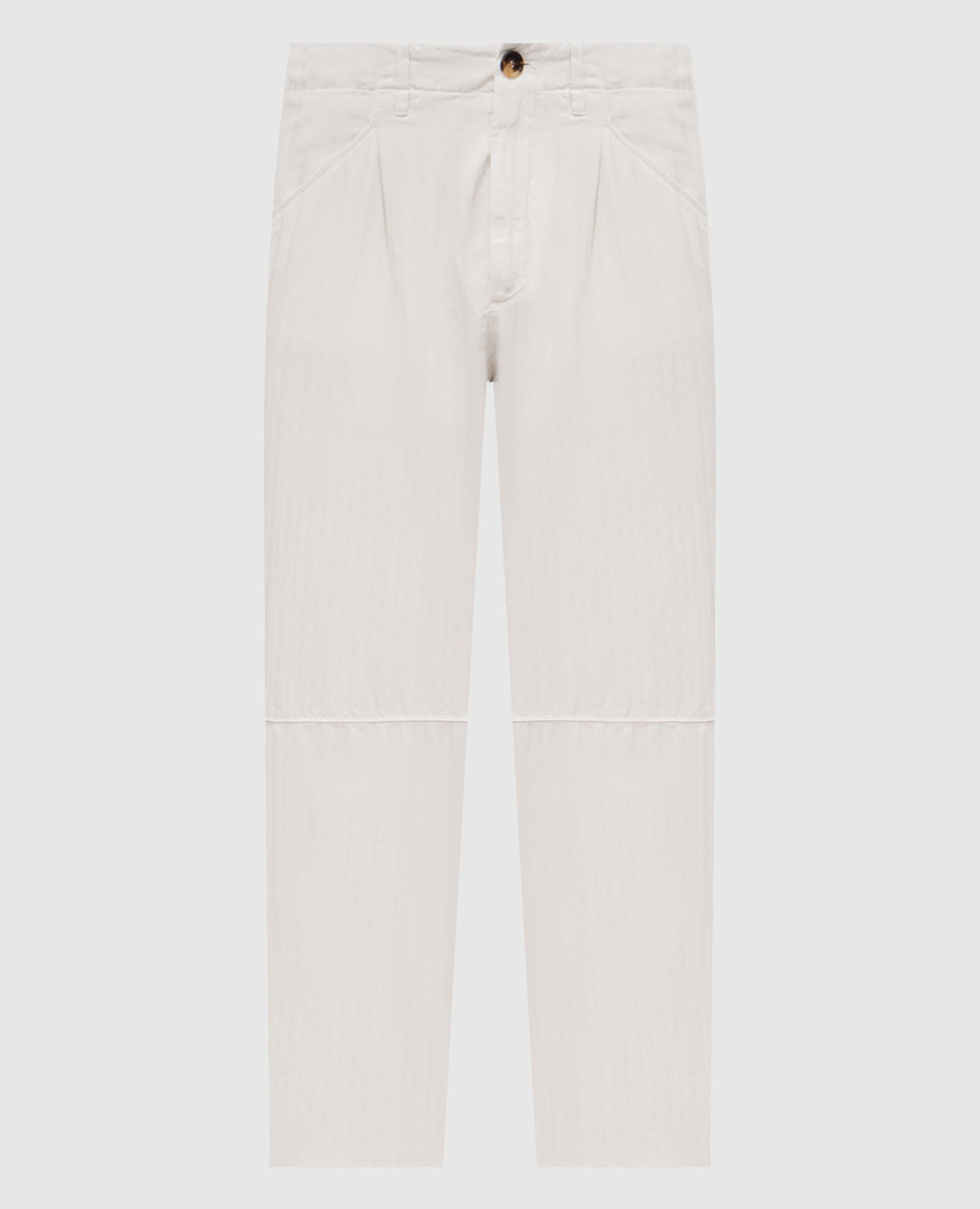 

Бежевые брюки в тканом узоре, Бежевый, Зауженные брюки