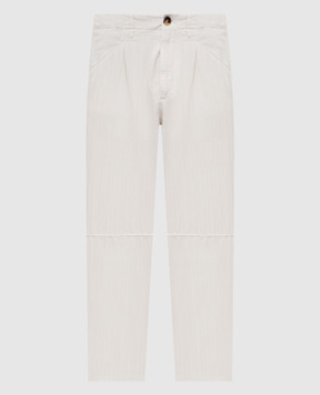Brunello Cucinelli Бежевые брюки в тканом узоре M232PF1060