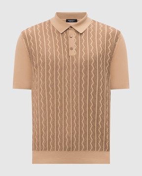 Stefano Ricci Коричневе поло в тканий візерунок K414014P13F26165