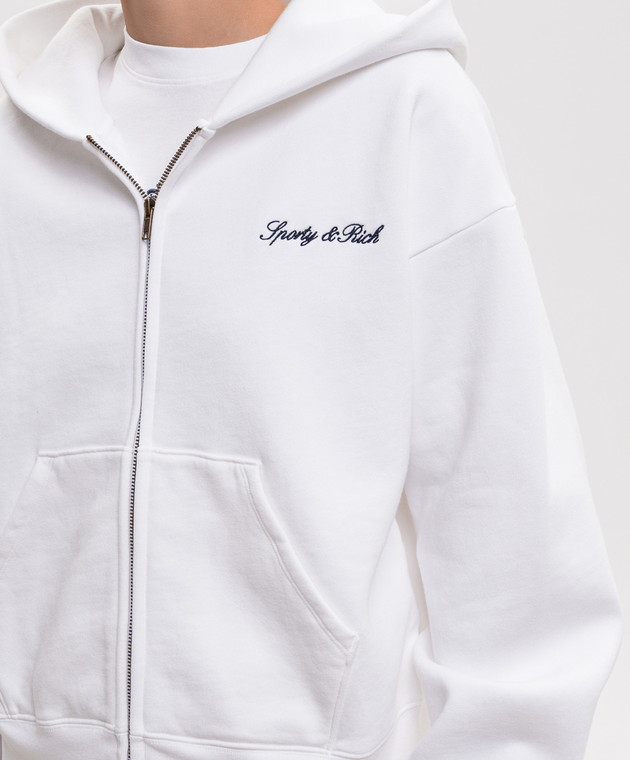 Sporty & Rich Утепленная спортивная куртка цвета айвори с вышивкой логотипа ST094712326WH01 изображение 5