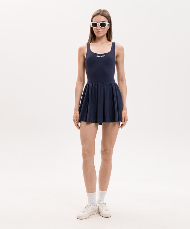 Sporty & Rich Синя сукня-плісе DR00975326BL106 зображення 2