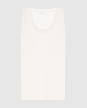 LISA YANG Белый топ в рубчик Ina из кашемира 2024097