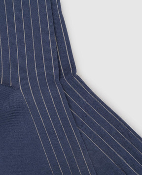 Brunello Cucinelli Сині шкарпетки в смужку MCS93561