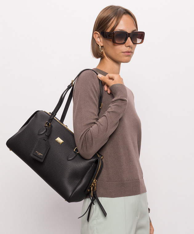 Dolce&Gabbana Черная кожаная сумка Vittoria BB7844A0841 изображение 2