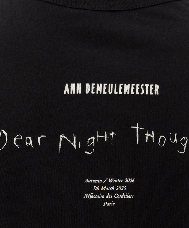 Ann Demeulemeester Чорна футболка з написом Dear Night Thoughts B0014552FA206 зображення 5