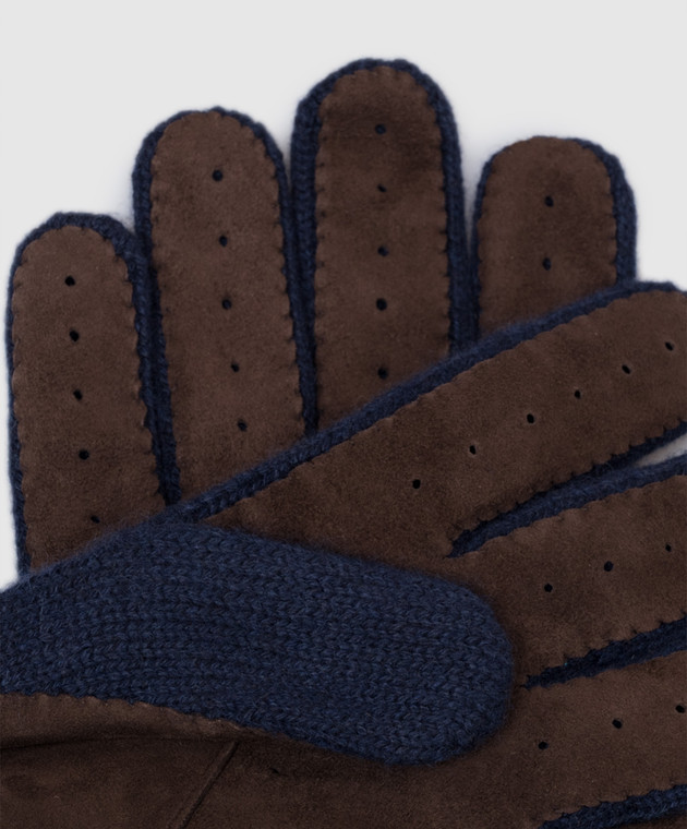 Brunello Cucinelli Темно-сині рукавички з кашеміру M2292118 зображення 3