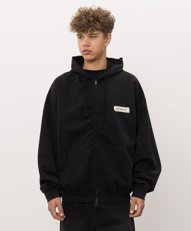 Vetements Черная спортивная куртка с принтом логотипа MH27ZU145Bm изображение 3