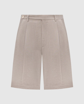 Brunello Cucinelli Бежевые шорты с льном MH262G0620
