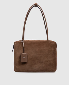 Max Mara Коричневая замшевая сумка-тоут HOLDALL GLIDE MXAHOLDALLGLIDE
