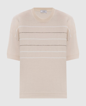 Peserico Бежевий топ з ланцюжком моніль A99088F149234S