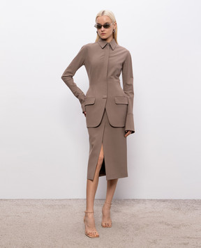 Thierry Mugler Коричнева спідниця-олівець з вовною 26S1JU05911032