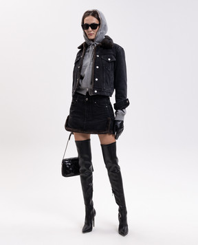Alexander Wang Черная джинсовая куртка с эффектом потертости 4DC4262905