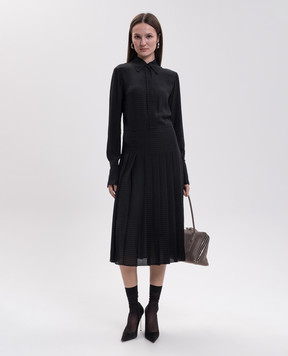 Fendi Черное платье из шелка с плёсированием FDD679AME8