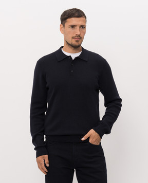 Trussardi Голубое поло из шерсти с контрастной вышивкой логотипа M0788000131NMK639K30
