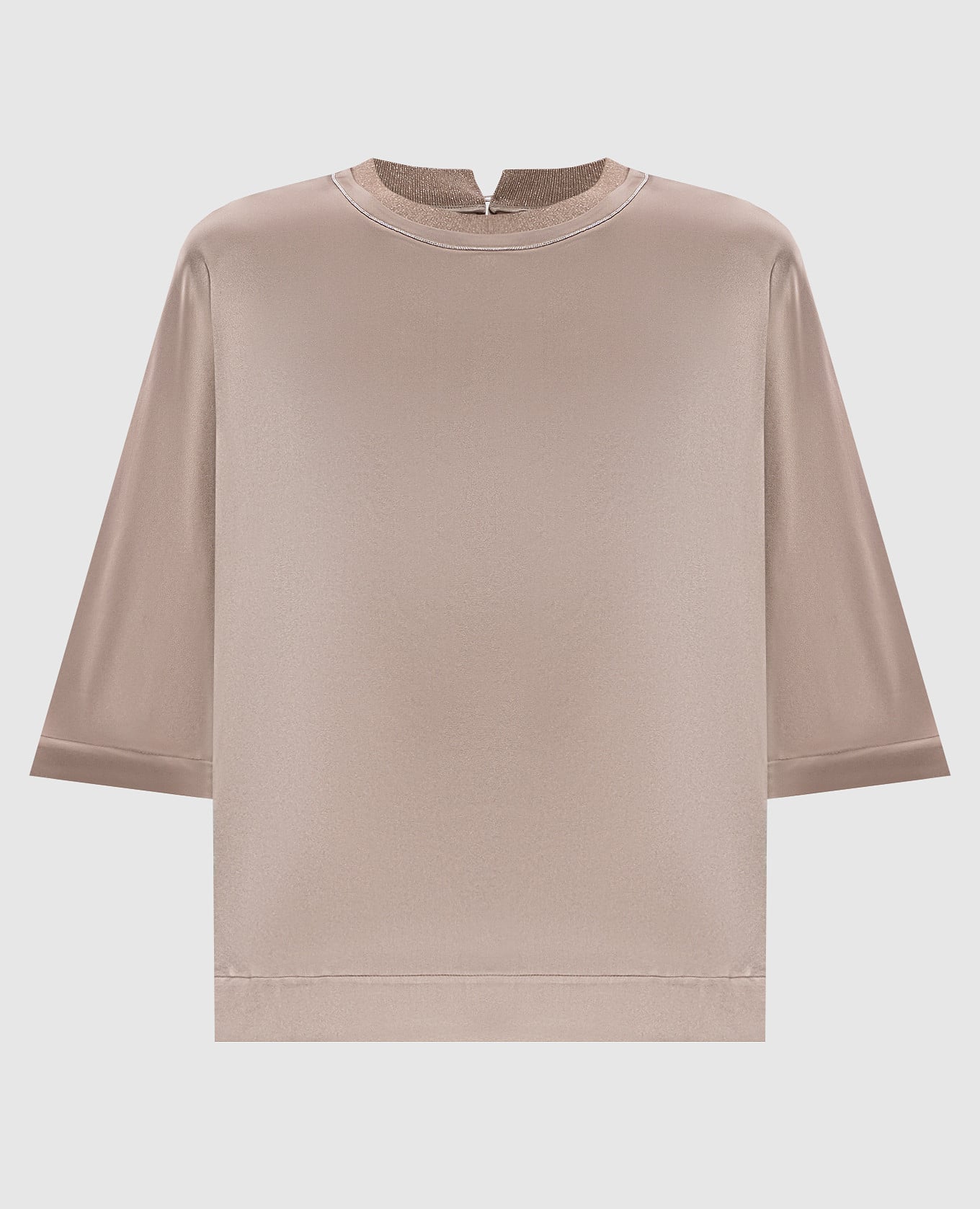 Коричневые блузки из шелка с цепочкой мониль