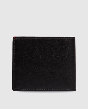 Brunello Cucinelli Кожаный портмоне черного цвета с тиснением эмблемы MWRLBU006