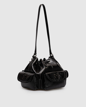 Off-White Черная кожаная сумка-кисет Dumbo OWMY002F25LEA001