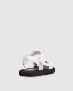 Maison Margiela MM6 Дитячі білі шкіряні сандалі з логотипом 823903638