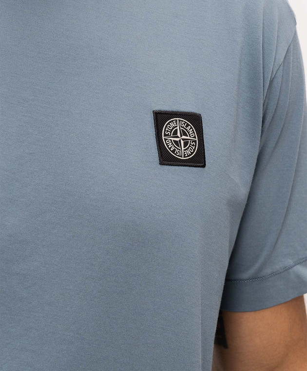 Stone Island Блакитна футболка з нашивкою логотипа L2S152100027S0013 зображення 5