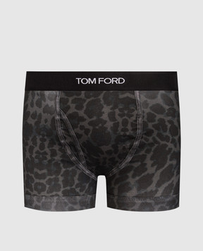 Tom Ford Сірі труси-боксери в леопардовий принт T4LC31230