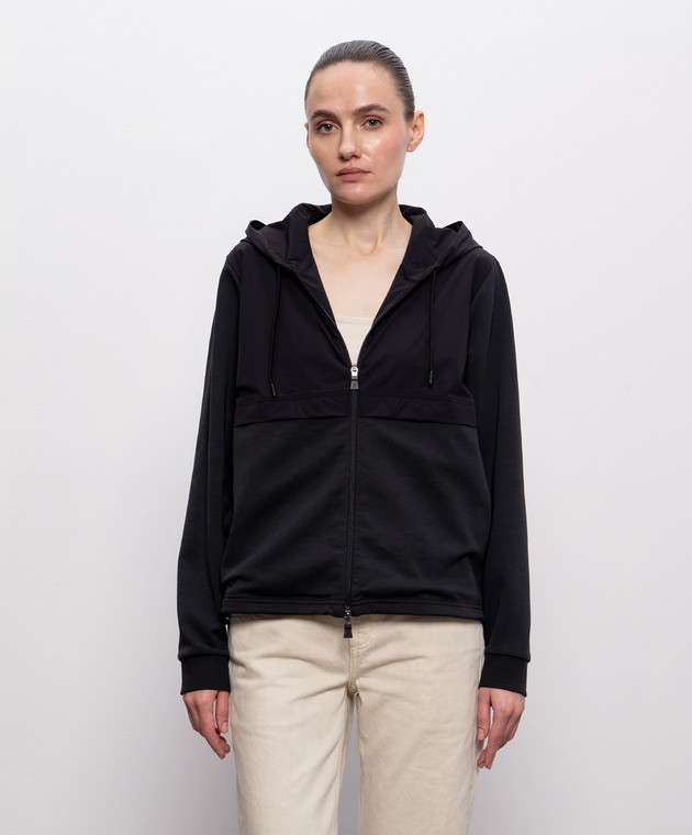 Herno Черная комбинированная спортивная куртка MAESTRO JC000100D56031 изображение 2