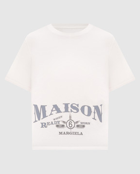 Maison Margiela MM6 Біла футболка з принтом SH0GC0075M20050