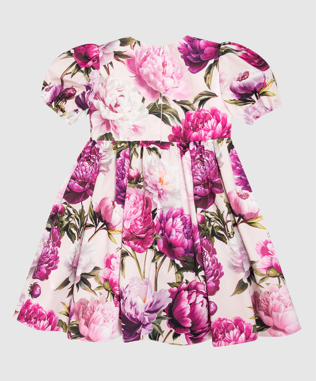 Dolce&Gabbana Детское розовое платье в цветочный принт L23DP2G7QZX изображение 2