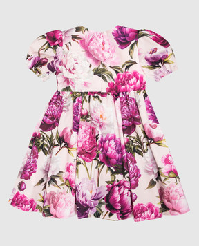 Dolce&Gabbana Детское розовое платье в цветочный принт L23DP2G7QZX