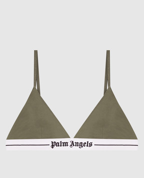 Palm Angels Бралет кольору хакі з логотипом PLA1UWTP06SI